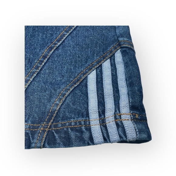 VHTF: new adidas originals x Ivy Park ᯾ Beyoncé Denim Mini Skirt ᯾ Dark Stripe M - Picture 7 of 17
